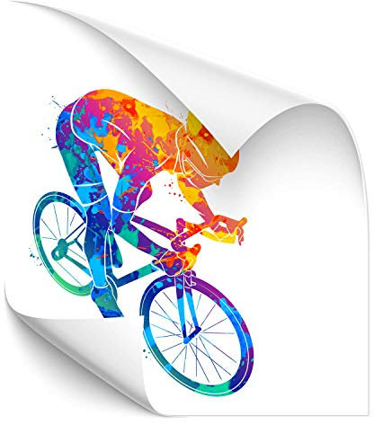 Klebe-X Rennrad Fahrer Aufkleb Druck Motiv bunt Rennrad Motiv | D00612