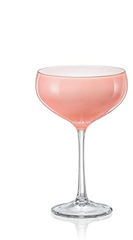 Crystalex Lot de 4 coupes à champagne en cristal Rose 180 ml