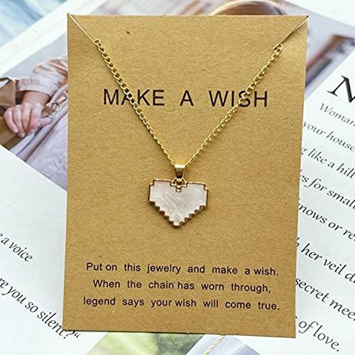 SONGK Fashion Pendant Necklace Red White Blue Hollow Love Heart Women Necklace Golden Color Link Chain Neck Jewelry