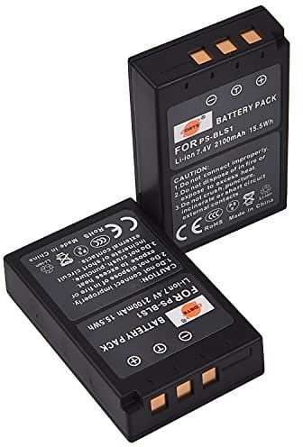 DSTE BLS-1 Rechargeable Li-ion Battery (2-Pack) Compatible with Olympus E-420, E-450, E-600, E-620, E-P1, E-P2, E-P3, E-PL1, E-PL3, E-PM1
