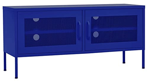 vidaXL Mobile TV Blu Marino 105x35x50 cm in Acciaio