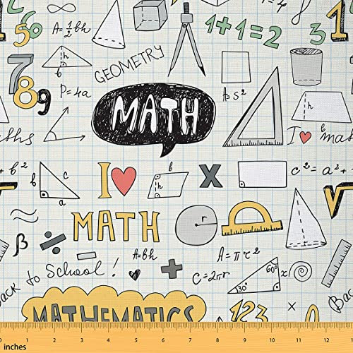 Mathematischen Gleichungen Stoff Meterware Mathematik Formel Polsterstoff für Kinder Teenager Naturwissenschaften Studenten Schule Pädagogischer Stoff Dekorstoff DIY Kunst Stoff 92 x 150 (HxB)