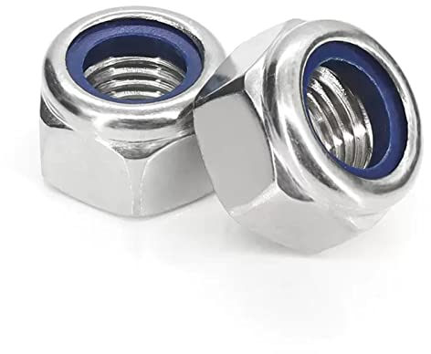 M4-0.7 Selbstsichernde Muttern A2 V2A 304 Edelstahl Sicherungsmutter, Kontermuttern Din 985 mit Nyloneinsätzen 100 Stück