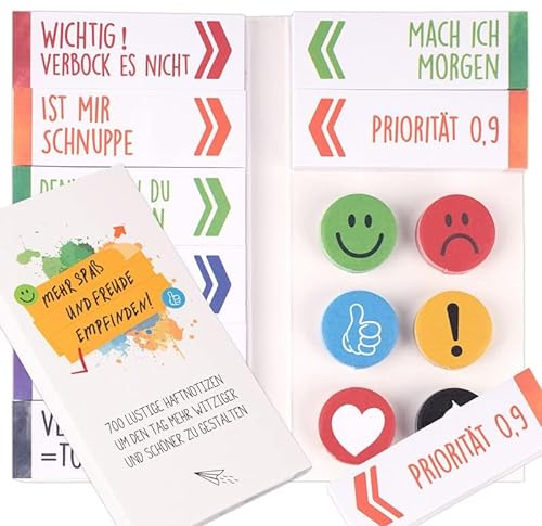 Haftnotizen Lustig Klebezettel mit witzigen Sprüchen Notizzettel Bunt Selbstklebend Pagemarker zum Markieren Geschenke für Kollegen Einschulung Studenten Lehrer Schule Büro