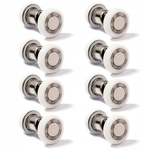 AquaParts Duschkabinen Rollen | ⌀19mm Raddurchmesser | 8 Stück | für Duschkabinentür, Schiebetür | Duschtürräder | Laufrollen | Duschtürrollen | Duschtür-Rollen
