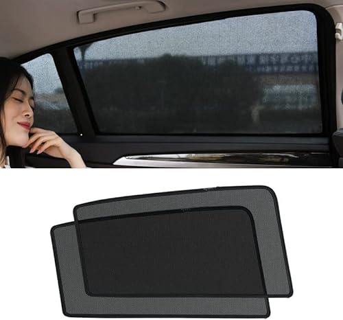 PROEI Auto Seitenfenster Sonnenschutz für BMW 1 Series E87 E82 F20 2 Series F22 F23, Magnetischer Front Heck Seitenscheibe Visier Faltbare Sonnenblende Zubehör,2Rear-Window