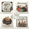 Cirzone Herbst Kissenbezug 45 x 45 cm 4er Set GNOME Kürbis Plüsch Dekorative Kissen Herbst Dekoration für Home Garten Sofa Schlafzimmer