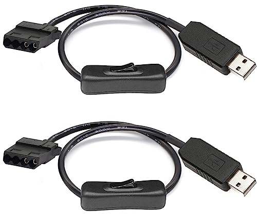 Gebildet Full Speed 12V Spannungs-Step-Up USB auf 4-poliges Molex PC-Lüfter-Ummanteltes Netzadapterkabel (2Stück)