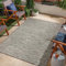 Jimri Alfombra para Interior y Exterior, Resistente a la Intemperie, para balcón, terraza, jardín, salón, Cocina, Resistente, Resistente a los Rayos UV y al Agua, tamaño 160 x 220 cm, Color Plateado