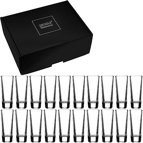 GIESSLE® 20er-Party-Pack Elegante Wodkagläser, Schnapsgläser Pinnchen Likörgläser Shotglas