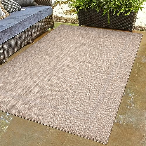 Carpettex Outdoor Teppich Wetterfest 200x300 (200 x 290 cm) Sisal Optik Beige - Ideal für Balkon, Garten, Terrasse und als Küchenteppich - Teppich Waschbar, Flachgewebe, Wasserfest, Pflegeleicht