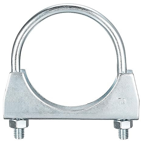sourcing map Muffler U-Bolt Clamps for 70mm(2-3/4) Diameter Exhaust Tail Pipe, 1pcs Exhaust U Clamp Saddle Type U-Bolt Clamps