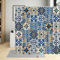 Indischer Bohemian-Duschvorhang, marokkanische Ziegelstruktur, Vintage-Stil, ethnisches geometrisches Muster, Badezimmervorhänge, Badewannen-Dekoration