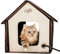 ALL FOR PAWS Cat House Outdoor - Heated Cat House for Outside with Dual Entrances, Machine Washable Sherpa Mat, Water-Resistant Oxford Material, Outdoor Heated Cat House with Safe Heating Pad