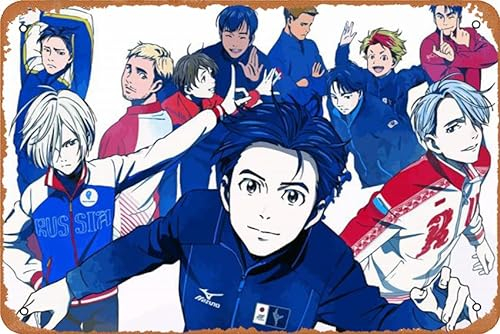 Yuri On Ice Anime-Poster, Retro-Metallschilder, Vintage-Wanddekoration, Kunst-Blechschild, 20 x 30 cm
