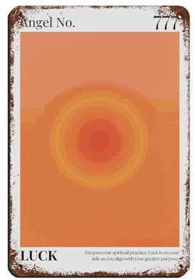 OakiTa Angel Number 777 Poster Law of Attraction, Blechschild, Vintage-Stil, Metall, Pub, Club, Café, Bar, Zuhause, Wandkunst, Dekoration, Poster, Retro, 20 x 30 cm