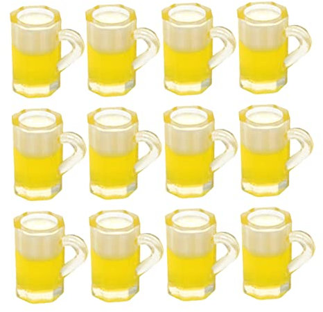 Alipis 20 Pièces Chope De Bière De Simulation Accessoires De Bière Petites Chopes à Bière Verre a Eau Fausse Chope De Bière Chope à Biere Miniatures Résine Maison De Poupée Ornements