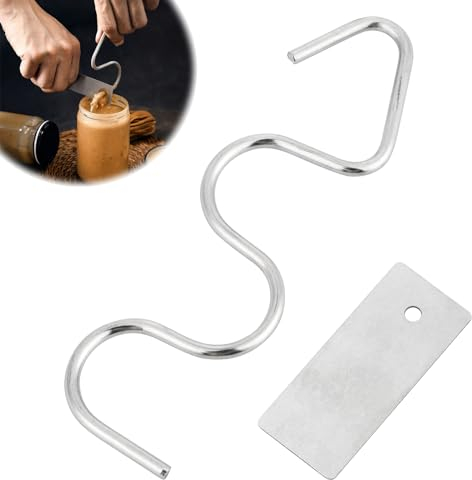 Herramienta agitadora de mantequilla de maní, batidora manual de mantequilla de maní con un raspador, agitador de mantequilla de maní de acero inoxidable para mezclar varias mantequillas o mermeladas
