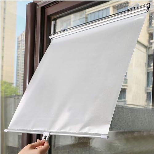 Sonnenschutz Rollo Verdunkelungsrollo Mit Saugnapf,Ohne Bohren Sichtschutz Fensterrollo Jalousien,Einziehbarer Temporäre Jalousien Für Innen,Auto Sonnenblende,Breite X Länge (50cm x 125cm)