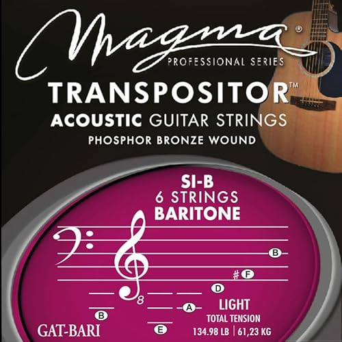 Cuerdas Guitarra Acustica Magma Cobre Plateado TRANSPOSITOR Magma Sonido BARITONE (GCT-BARI) - 1 Set