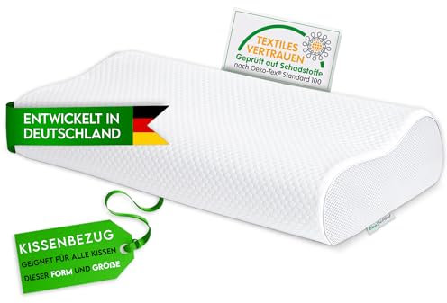 EcoSchlaf® Ersatzbezug für Orthopädisches Kissen Premium Nackenstützkissen – Zertifiziert – [Für alle Kissen Dieser Form und Größe geeignet] aus Bambusfaser – Weich & Kuschelig (Wechselbezug)