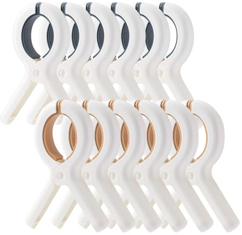TAIHOBO 12 Stück Handtuchklammern für Strandliegen, Starke Winddicht Klammern auf Strand, Kunststoff Wäscheklammern Groß, Urlaub Must Haves Handtuchclips, Klammer für Pool Beach Tägliche Wäsche
