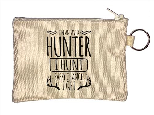 Porte-clés avec inscription « I'm Hunter I Hunt Every Chance I Get Antlers » - Beige, beige, Taille unique