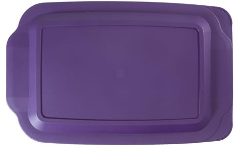 Replacement Lid for Pyrex 9x13 Casserole Glass Baking Dish Container Cover 233-PC, fits 3-Quart Dishes Without Cut-Out Handles Only, Not Compatible with Cut-Out Handle Version (Purple)