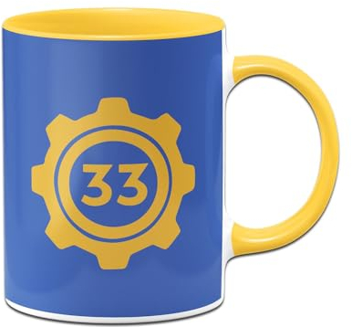 Tassenbrennerei Tasse - Vault 33 - Kaffeetasse mit Spruch - Geschenk für Gamer, Gaming - Bunker (Gelb)