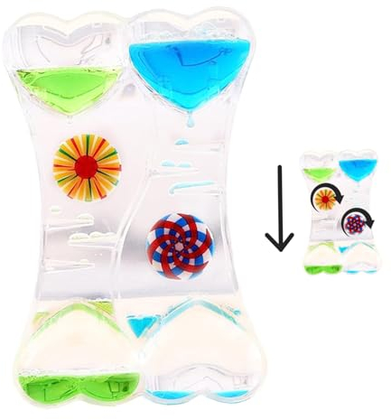 MOUNTTU Toys sensoriels d'eau, sablier Liquide Clair temporaire de Mouvement Liquide pour la Relaxation anxiété de soulagement de contrainte de 5,51x3,54x1,18 Pouce