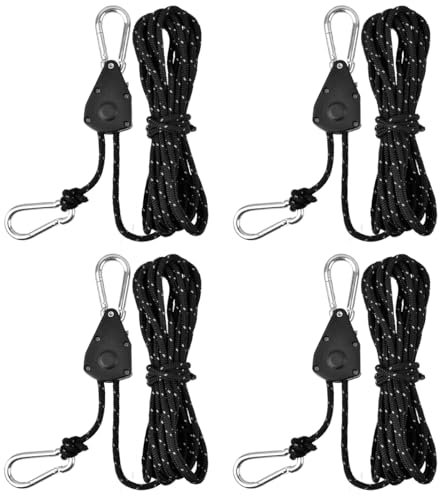 OTYMIOW Tendeur de Camping 4PCS Corde de Poulie Cliquet de Corde Réglable Cliquet Cordes de Tension Réfléchissantes Corde de Camping Légère Corde de Tente Réfléchissante Corde de Tente Capacité