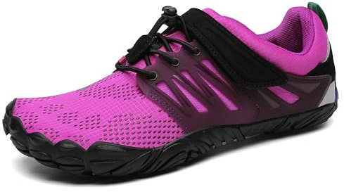 SAGUARO Barefoot Hombre Mujer Zapatillas de Trail Running Ligeras Cómodas Minimalistas Zapatos Descalzos, Violeta 42