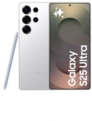 Samsung Galaxy S25 Ultra 1TB Teléfono Móvil con IA, Galaxy AI, 12GB RAM, Cámara 200MP, Dual SIM, IP68, Garantía del Fabricante 3 Años + 1 Año Extra, Titanio Plata (Versión Española)
