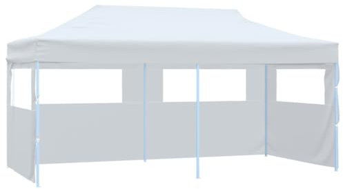 Furniture Item Home Faltbares Pop-Up-Partyzelt mit Seitenwänden, 3 x 6 m, Stahl, Weiß