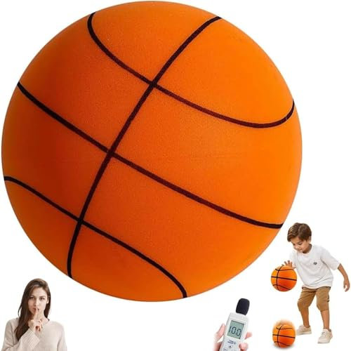 Silent Basketball, 2025 Upgraded Version Dribbling Indoor, Größe 7 Leiser Basketball, Ball aus Schaumstoff mit Hoher Dichte, High-Density Lightweight Training Ball für Kinder und Erwachsene(24 cm)