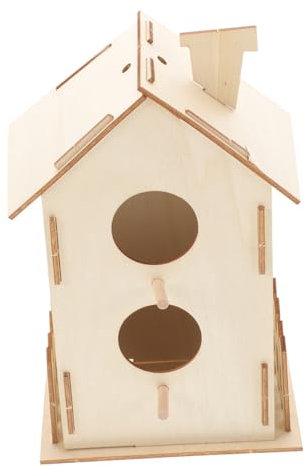 CAXUSD Natürliches Vogelhaus-Set Aus Holz Für Jungen Und Mädchen Unbemalt Vogelhaus Bastelset Fantasiespielzeug