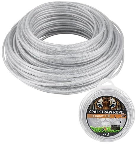 SKIKHN Filo per Decespugliatore,3 mm x 45 m Filo Decespugliatore,Filos per Tagliabordi Filos Acciaio,Resistente Cavo di Ricambio per Decespugliatores,Weed Grass Yard o Garden Parchi Passerelle