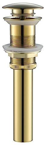 Waschbeckenabfluss Spülbeckenstopfen, For Badezimmerwaschbecken, Gold, Waschbeckenstöpsel, Pop-Up-Waschbecken mit Überlauf(Golden B)