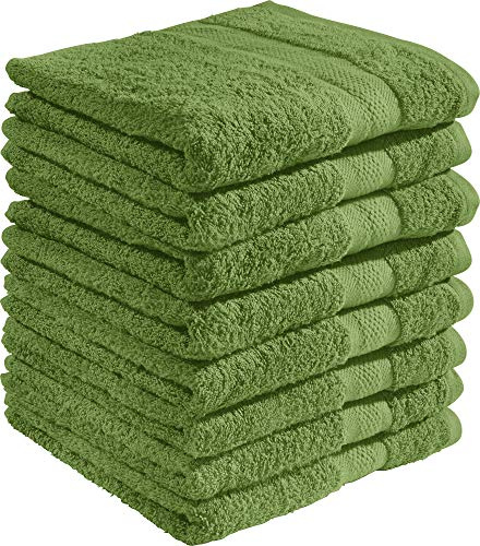 REDBEST Duschtuchset, Frottierset 8er-Pack Chicago grün Größe 70x140 cm - saugstark, strapazierfähig, ideal für Reisen, Sport (weitere Farben)