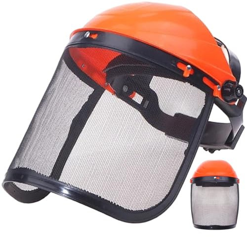 Verstellbares Stahlnetz voller Gesichtsschild für Unkrautschlitzung, atmungsaktive spritzdichtes Schutzmaske mit Schwammstirn, Sicherheitsgrill für Gartenarbeit, Schleif- und Kettensägenarbeiten