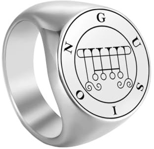 IOETSEUT Ring Schmuck Sigil Dämon Siegel Ringe für Männer Kleiner Schlüssel von Salomo Amulett König Talisman Schmuck Geschenk Papa Geschenk