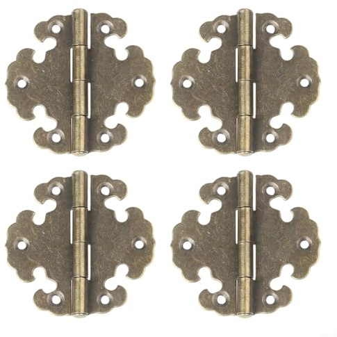 Eawfgtuw per 4 cerniere decorative in stile antico, finitura bronzata per porte in legno, accessori per mobili rustici, armadio vintage