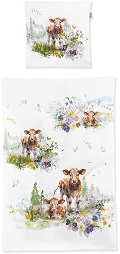 Irisette Bettwäsche Mako-Satin bunt Größe 1x 135x200 cm + 1x 80x80 cm