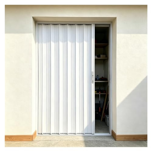 Porte coulissante Porte Pliante en Alliage D'aluminium pour Atelier, Portes Accordéon Étanches pour Intérieur Et Extérieur, Séparateur de Pièce Sur Mesure(Color B,70x210cm (27.6x82.7in))