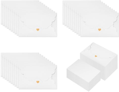 30 Stück Briefumschläge Weiß, 17,5 x 11 cm Perlpapier-Envelopes | Mit 30 Blatt Blankokarte, Geschenkkarte Umschlag für Weihnachten Geschenk Süße Umschlag für DIY Hochzeit Geburtstagsfeier
