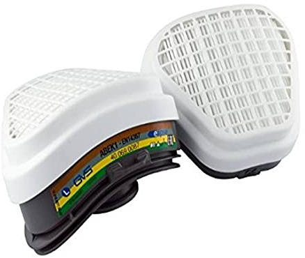 GVS SPR492 Paar ABEK1P3 Ersatzfilter gegen verschiedene Gase, Dämpfe und Staub