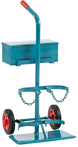 SCAPP Gasflaschenwagen für 2 x 20L Gasflaschen, mit Werkzeugkasten und Vollgummi-Reifen