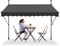 LZQ Klemmmarkise Balkon, Markise Einziehbar Manuell, Handkurbel, höhenverstellbar, UV-beständig, ohne Bohren, 100% Polyester, Dunkelgrau, 300 x 120 cm