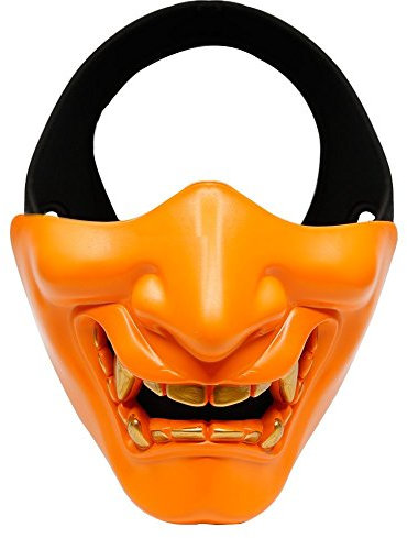 ZTBF Halbmaske, Orange, taktische Schutzmaske für Halloween, Cosplay, Kostüm, Party, Film, Prop, Airsoft, Paintball, BB Gun CS, Spiel Jagd, Schießen