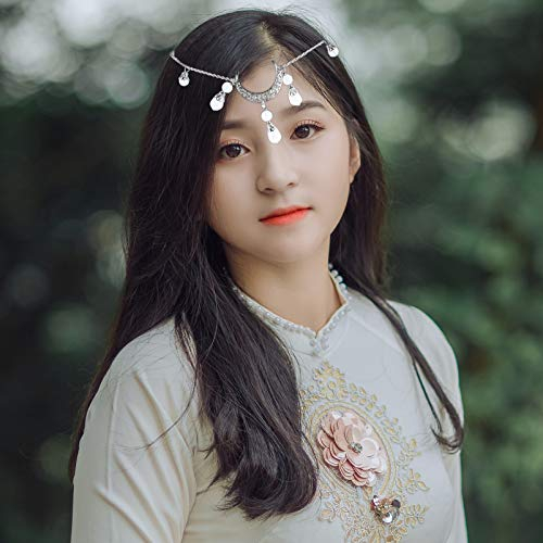 Uonlytech Haarschmuck 2 Stück Kopfkette Halbmond Kopfkette Mond Kristall Anh?nger Haarband Hochzeit Kopfbedeckung für Frauen Und M?dchen Haarschmuck Für Frauen
